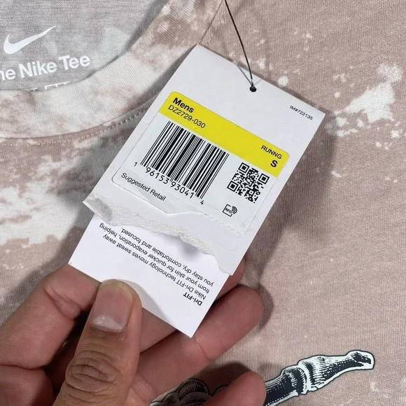 Nike Dri Fit Running Division Skeleton Finger Miler Shirt Tie Dye Mens Small - Picture 3 of 9